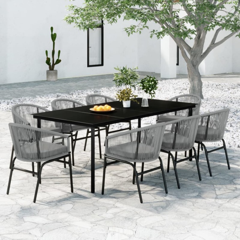 Set Mobili da Pranzo da Giardino 9 pz Antracite Set Mobili da Pranzo da Giardino 9 pz Antracite