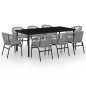 Set Mobili da Pranzo da Giardino 9 pz Antracite Set Mobili da Pranzo da Giardino 9 pz Antracite