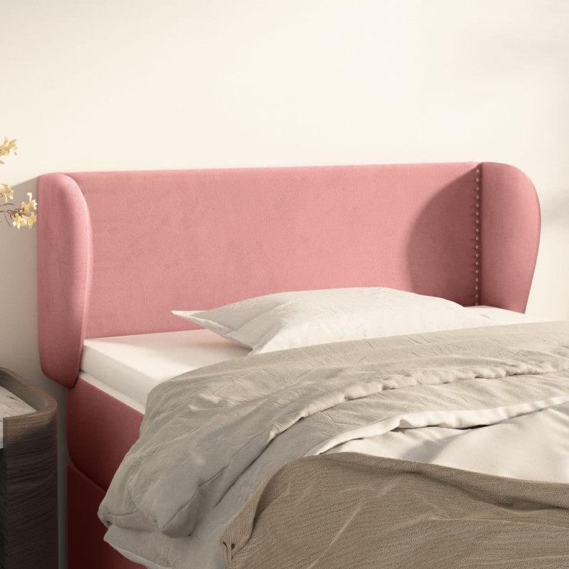 Testiera ad Orecchio Rosa 83x23x78/88 cm in Velluto Testiera ad Orecchio Rosa 83x23x78/88 cm in Velluto