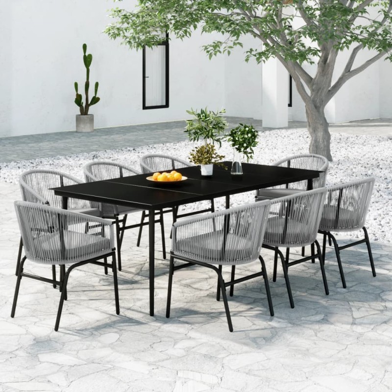 Set Mobili da Pranzo da Giardino 9 pz Antracite Set Mobili da Pranzo da Giardino 9 pz Antracite