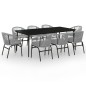 Set Mobili da Pranzo da Giardino 9 pz Antracite Set Mobili da Pranzo da Giardino 9 pz Antracite