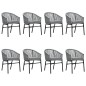 Set Mobili da Pranzo da Giardino 9 pz Antracite Set Mobili da Pranzo da Giardino 9 pz Antracite