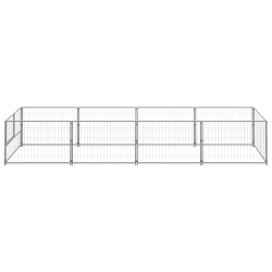 vidaXL Gabbia per Cani Argento 4 m² in Acciaio