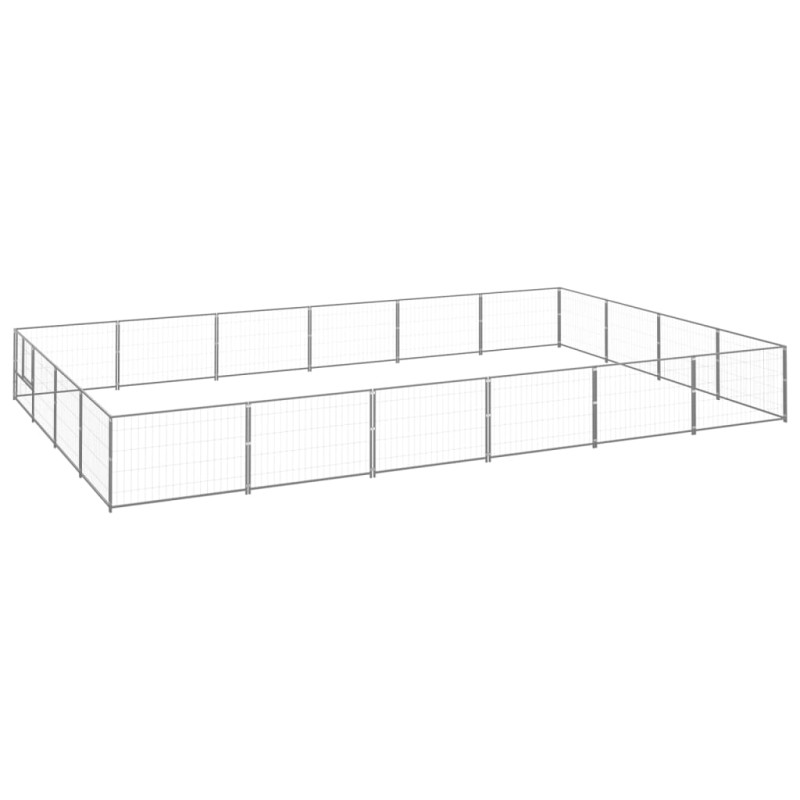 Gabbia per Cani Argento 24 m² in Acciaio Gabbia per Cani Argento 24 m² in Acciaio