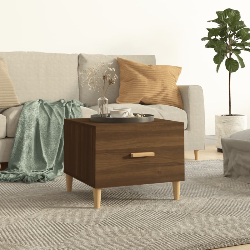 Tavolino da Salotto Rovere Marrone 50x50x40cm Legno Multistrato Tavolino da Salotto Rovere Marrone 50x50x40cm Legno Multistrato