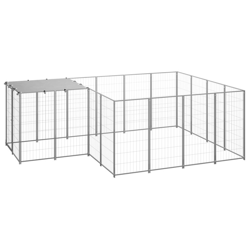Gabbia per Cani Argento 6,05 m² in Acciaio Gabbia per Cani Argento 6,05 m² in Acciaio