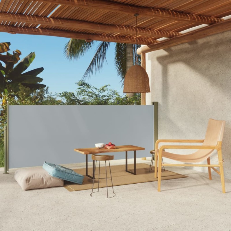 Tenda Laterale Retrattile per Patio 117x300 cm Grigia Tenda Laterale Retrattile per Patio 117x300 cm Grigia