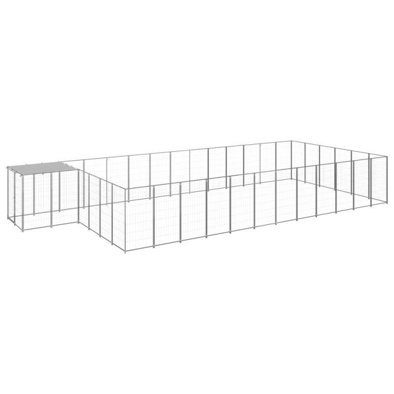Gabbia per Cani Argento 22,99 m² in Acciaio Gabbia per Cani Argento 22,99 m² in Acciaio