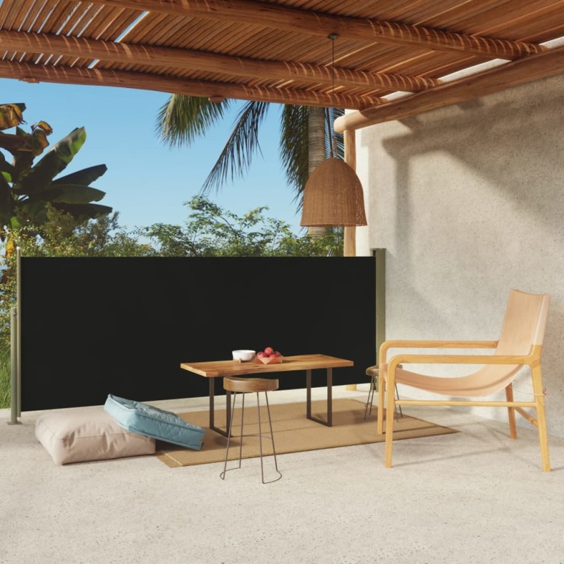Tenda Laterale Retrattile per Patio 117x300 cm Nera Tenda Laterale Retrattile per Patio 117x300 cm Nera