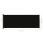 Tenda Laterale Retrattile per Patio 117x300 cm Nera Tenda Laterale Retrattile per Patio 117x300 cm Nera
