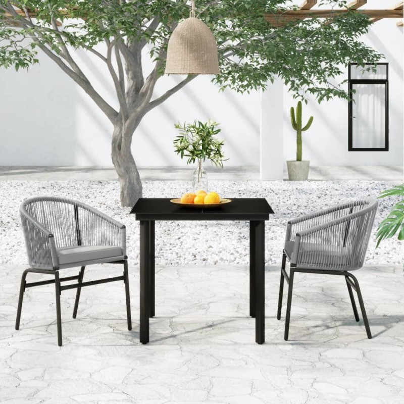 Set Mobili da Pranzo per Giardino 3 pz Grigio Set Mobili da Pranzo per Giardino 3 pz Grigio