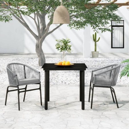 Set Mobili da Pranzo per Giardino 3 pz Grigio