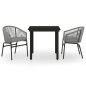 Set Mobili da Pranzo per Giardino 3 pz Grigio Set Mobili da Pranzo per Giardino 3 pz Grigio