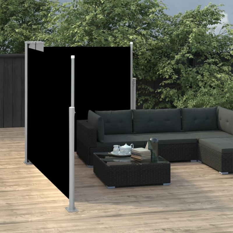 Tenda da Sole Laterale Retrattile Nera 100x600 cm Tenda da Sole Laterale Retrattile Nera 100x600 cm