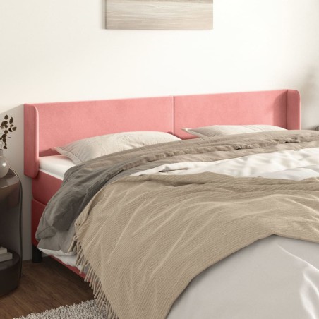 Testiera ad Orecchio Rosa 183x16x78/88 cm in Velluto
