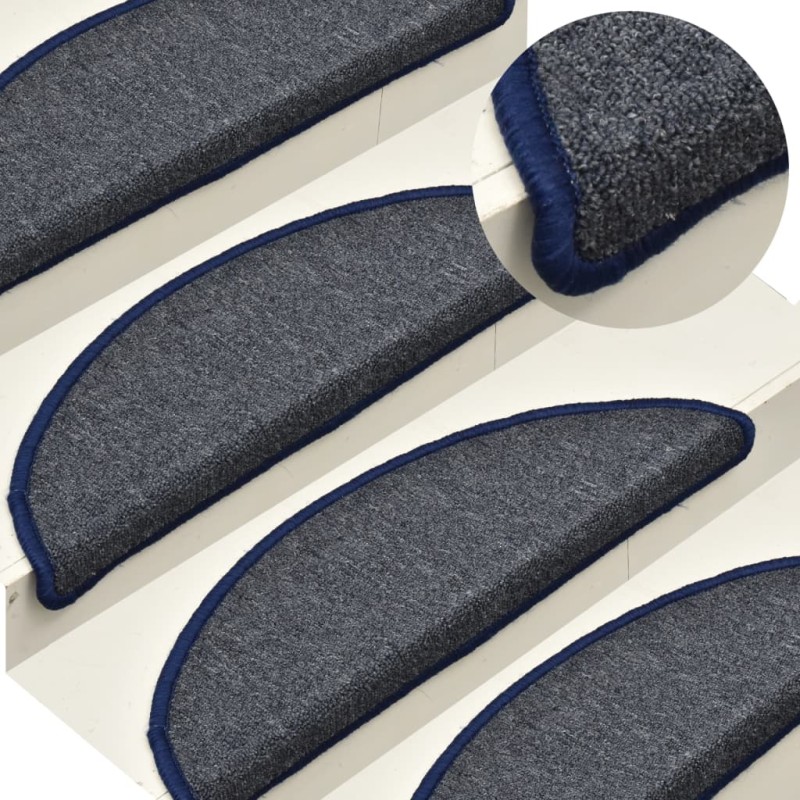 Tappetini per Scale 15 pz Grigio Scuro 65x24x4 cm Tappetini per Scale 15 pz Grigio Scuro 65x24x4 cm