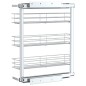 Cestino da Cucina in Rete a 3 Livelli Argento 47x15,5x55,5 cm Cestino da Cucina in Rete a 3 Livelli Argento 47x15,5x55,5 cm
