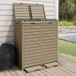 vidaXL Cestino Rifiuti Esterno Marrone Chiaro 78x41x86cm Polipropilene vidaXL Cestino Rifiuti Esterno Marrone Chiaro 78x41x86cm Polipropilene