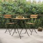 Sedie Pieghevoli da Bistrò 2 pz Legno Massello Teak e Acciaio Sedie Pieghevoli da Bistrò 2 pz Legno Massello Teak e Acciaio