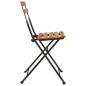 Sedie Pieghevoli da Bistrò 2 pz Legno Massello Teak e Acciaio Sedie Pieghevoli da Bistrò 2 pz Legno Massello Teak e Acciaio