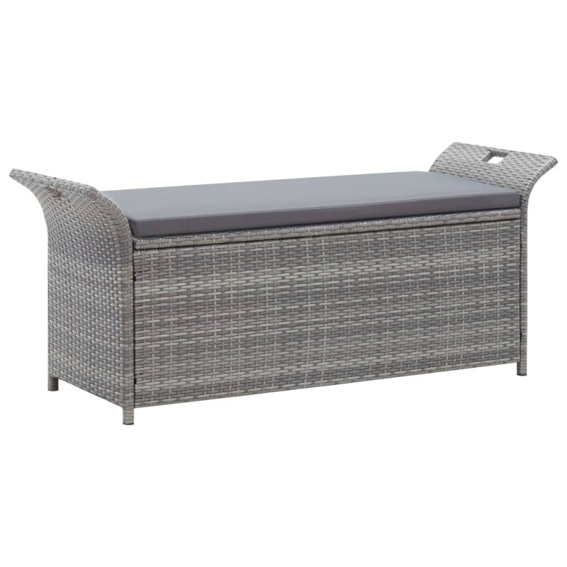 vidaXL Cassapanca con Cuscino Grigia 138 cm in Polyrattan vidaXL Cassapanca con Cuscino Grigia 138 cm in Polyrattan
