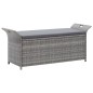 vidaXL Cassapanca con Cuscino Grigia 138 cm in Polyrattan vidaXL Cassapanca con Cuscino Grigia 138 cm in Polyrattan