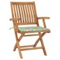 Sedie da Giardino 2 pz Cuscini Motivo a Foglie Massello di Teak Sedie da Giardino 2 pz Cuscini Motivo a Foglie Massello di Teak