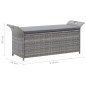vidaXL Cassapanca con Cuscino Grigia 138 cm in Polyrattan vidaXL Cassapanca con Cuscino Grigia 138 cm in Polyrattan