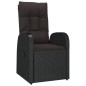 Sedie da Giardino Reclinabili 2 pz con Cuscini Polyrattan Nero Sedie da Giardino Reclinabili 2 pz con Cuscini Polyrattan Nero