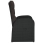 Sedie da Giardino Reclinabili 2 pz con Cuscini Polyrattan Nero Sedie da Giardino Reclinabili 2 pz con Cuscini Polyrattan Nero