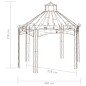 Padiglione da Giardino Marrone Anticato 400x258x378 cm in Ferro Padiglione da Giardino Marrone Anticato 400x258x378 cm in Ferro