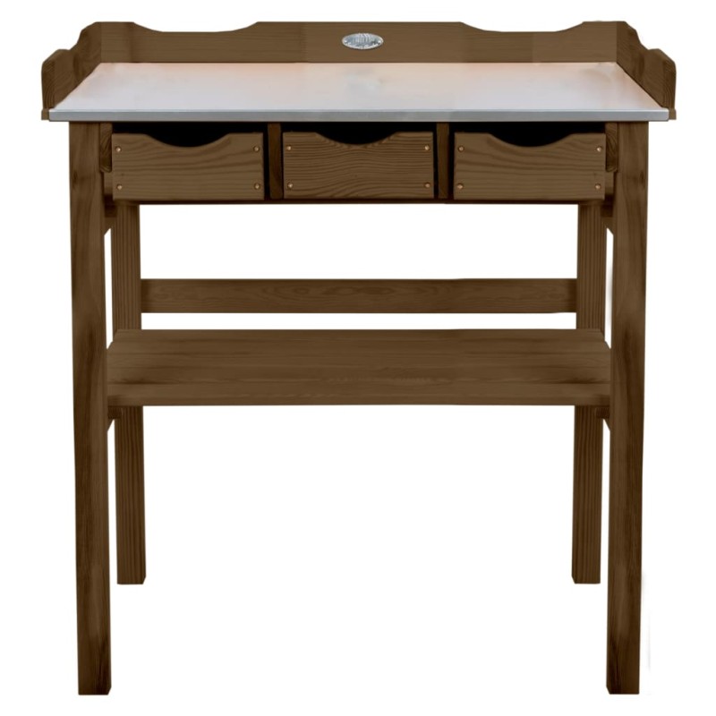 Esschert Design Tavolo da Invasatura con Cassetti Marrone Esschert Design Tavolo da Invasatura con Cassetti Marrone