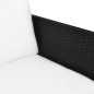 Set Divani da Giardino 3 pz con Cuscini in Polyrattan Nero Set Divani da Giardino 3 pz con Cuscini in Polyrattan Nero