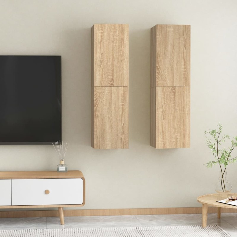 Mobili TV Rovere Sonoma 2 pz 30,5x30x110 cm in Truciolato