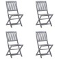 Sedie da Giardino Pieghevoli 4pz con Cuscini in Massello Acacia Sedie da Giardino Pieghevoli 4pz con Cuscini in Massello Acacia