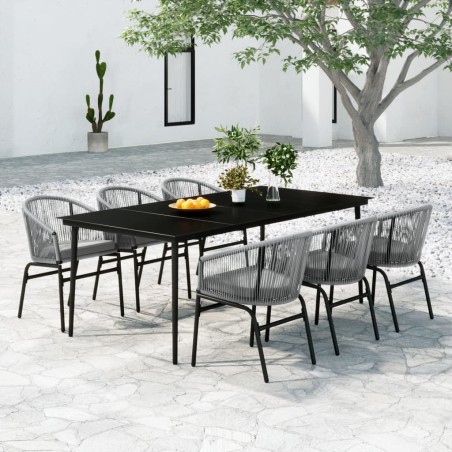 Set da Pranzo da Giardino 7 pz Grigio