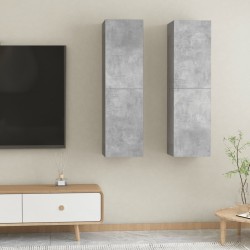 Mobili TV Grigio Cemento 2 pz 30,5x30x110 cm in Truciolato