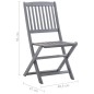 Sedie da Giardino Pieghevoli 4pz con Cuscini in Massello Acacia Sedie da Giardino Pieghevoli 4pz con Cuscini in Massello Acacia