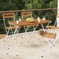 Tavolo Bistrò Pieghevole 100x54x71 cm Massello Acacia e Acciaio Tavolo Bistrò Pieghevole 100x54x71 cm Massello Acacia e Acciaio