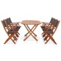 Set Pranzo da Giardino 7 pz Massello di Eucalipto e Textilene Set Pranzo da Giardino 7 pz Massello di Eucalipto e Textilene
