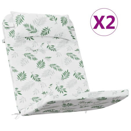 Cuscini Sedia Adirondack 2 pz Motivo a Foglie in Tessuto Oxford