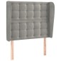 Testiera ad Orecchio Grigio Chiaro 93x23x118/128 cm in Velluto Testiera ad Orecchio Grigio Chiaro 93x23x118/128 cm in Velluto