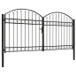 Cancello a Doppia Anta ad Arco in Acciaio 300x150 cm Nero Cancello a Doppia Anta ad Arco in Acciaio 300x150 cm Nero