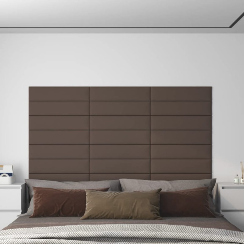 Pannelli Murali 12 pz Tortora 60x15 cm Tessuto 1,08 m² Pannelli Murali 12 pz Tortora 60x15 cm Tessuto 1,08 m²