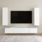 Mobili TV Bianchi 2 pz 30,5x30x110 cm in Truciolato Mobili TV Bianchi 2 pz 30,5x30x110 cm in Truciolato
