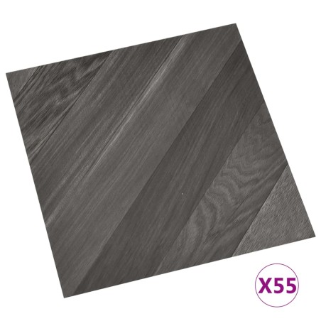 vidaXL Listoni Pavimenti Autoadesivi 55 pz in PVC 5,11 m² Grigi Rigati