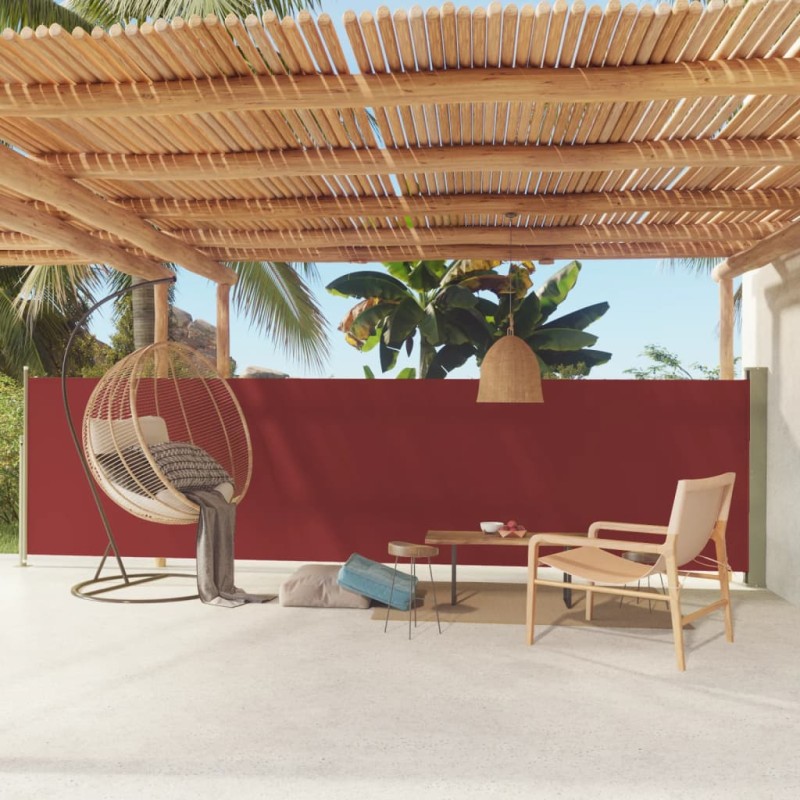 Tenda Laterale Retrattile per Patio 140x600 cm Rossa Tenda Laterale Retrattile per Patio 140x600 cm Rossa