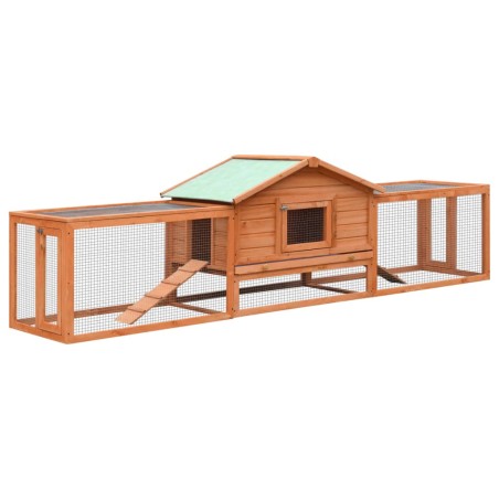 vidaXL Conigliera in Legno Massello di Pino e Abete 310x70x87 cm