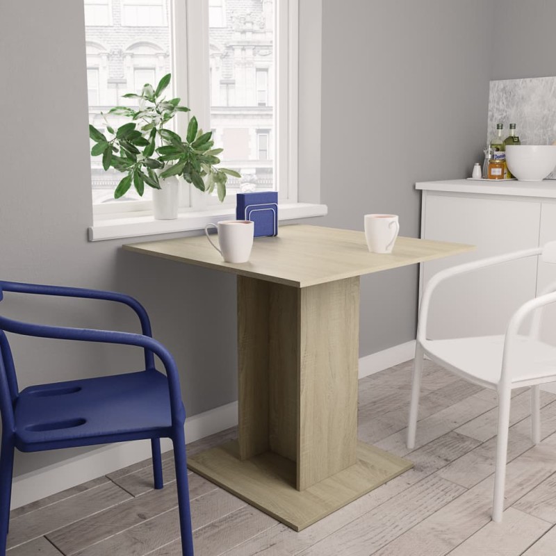 Tavolo da Pranzo Rovere Sonoma 80x80x75 cm in Truciolato Tavolo da Pranzo Rovere Sonoma 80x80x75 cm in Truciolato