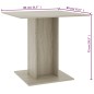 Tavolo da Pranzo Rovere Sonoma 80x80x75 cm in Truciolato Tavolo da Pranzo Rovere Sonoma 80x80x75 cm in Truciolato
